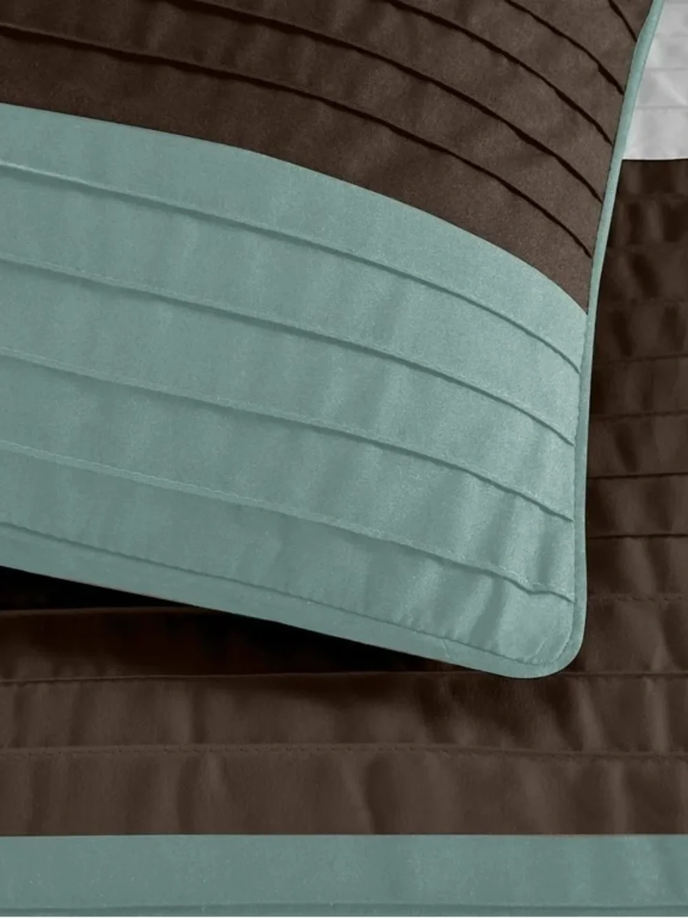 Reversible Blue and Brown Striped Comforter Set